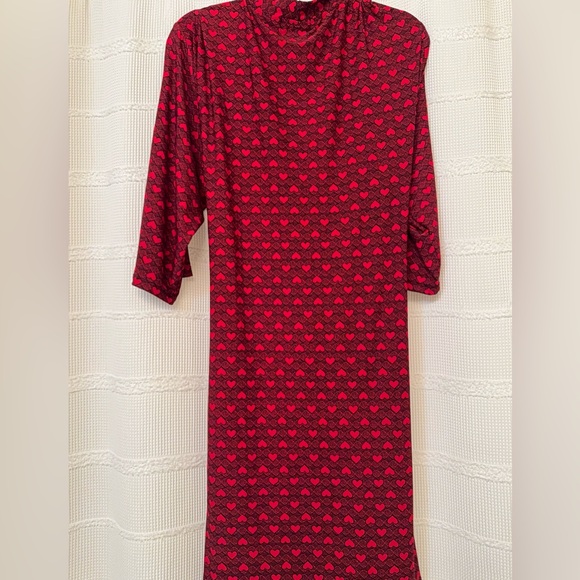 Heart Patterned Red Women's Robe - Picture 5 of 10